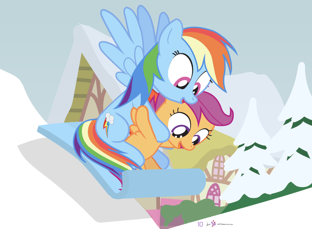 #dm29HolidayHorse Day 10: Rainbow Dash + Scootaloo