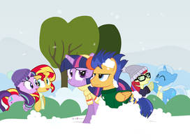 #dm29HolidayHorse Day 18: Snowball Fight