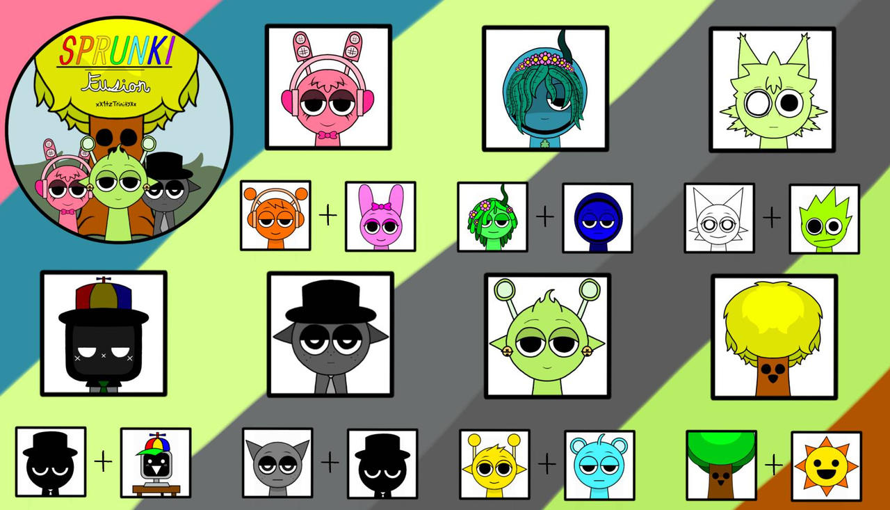 Sprunki Icon Chart FUSION-SPRUNKI PLUS CHART by xX1tzTrinityXx on DeviantArt
