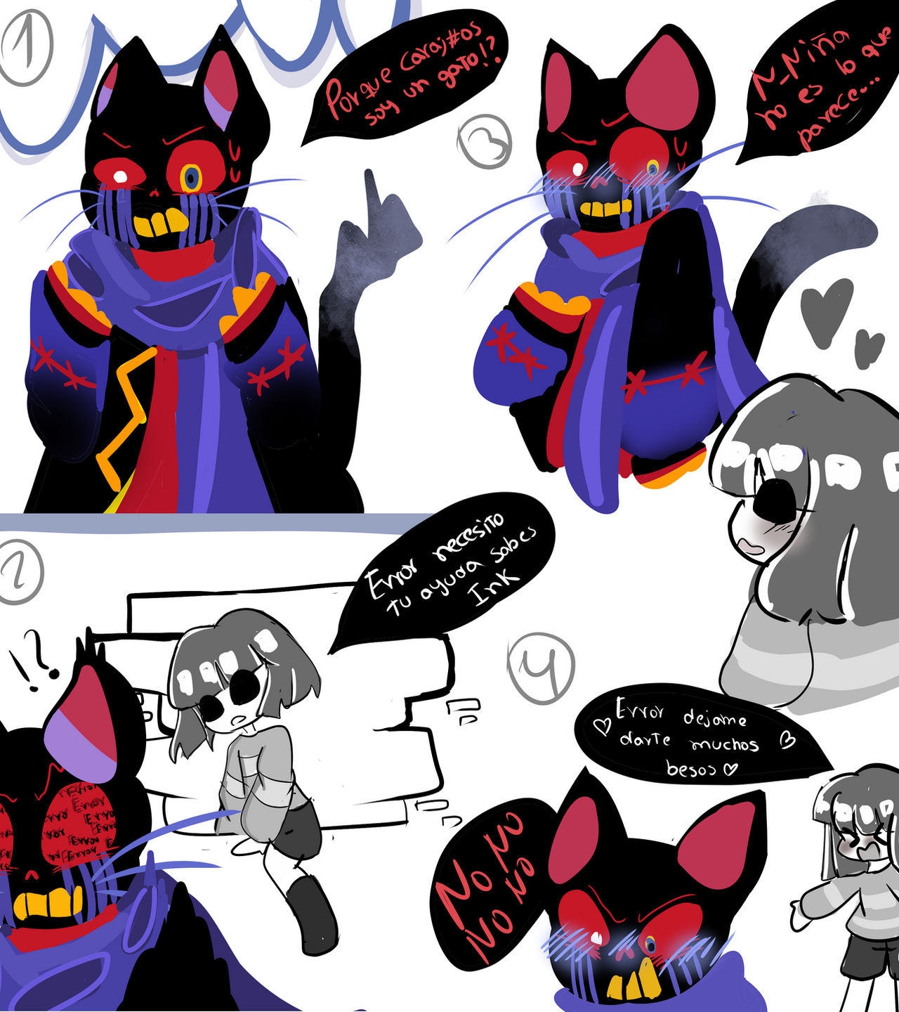Error Sans Cat Comic Error Sans x Core Frisk by LoveKawaiiBix on DeviantArt