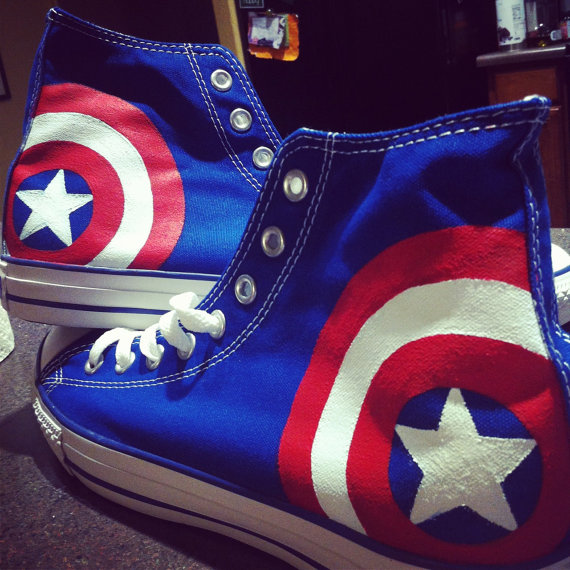captain america shoes converse hi tops! by bayword123 on DeviantArt