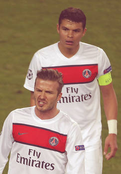 David Beckham and Thiago Silva