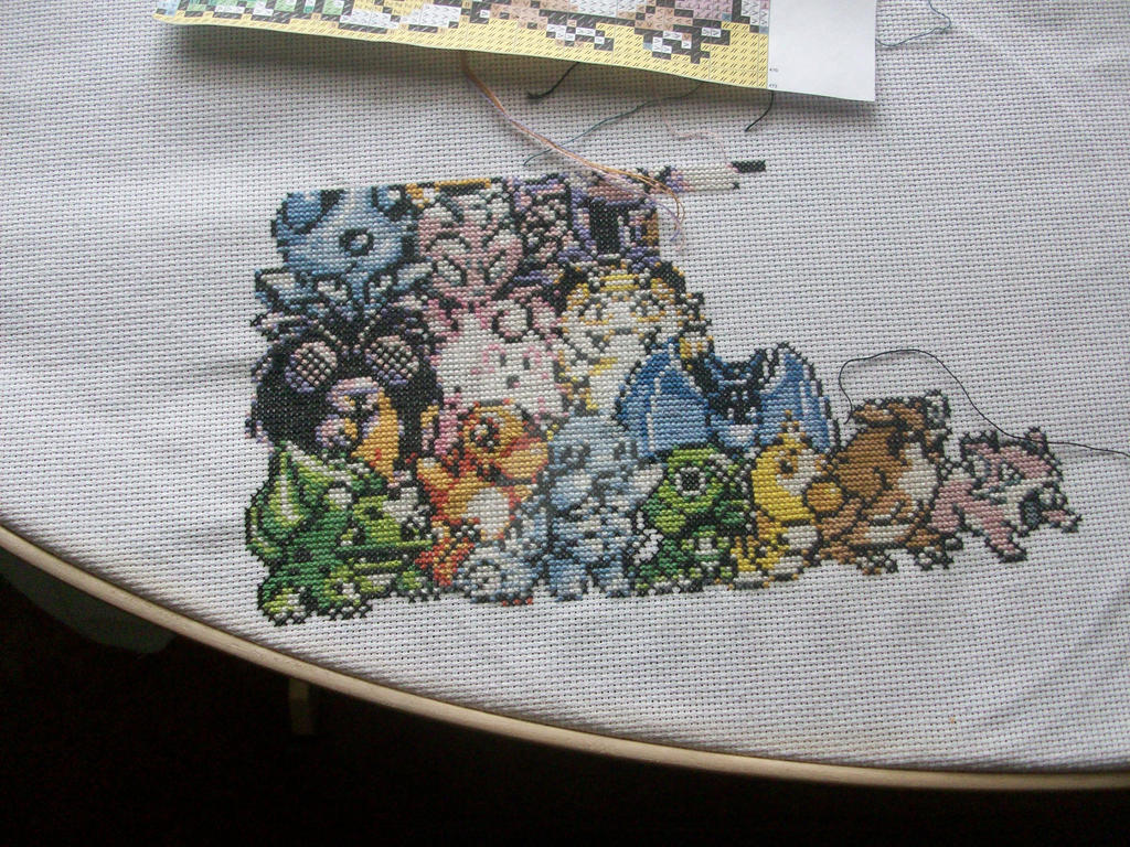 pokemon 150 cross-stitch W.I.P 013