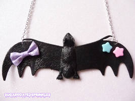 Pastel decora bat necklace