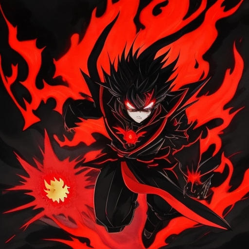 A black red shadow in anime style with red eyes... by BEADDYART on ...