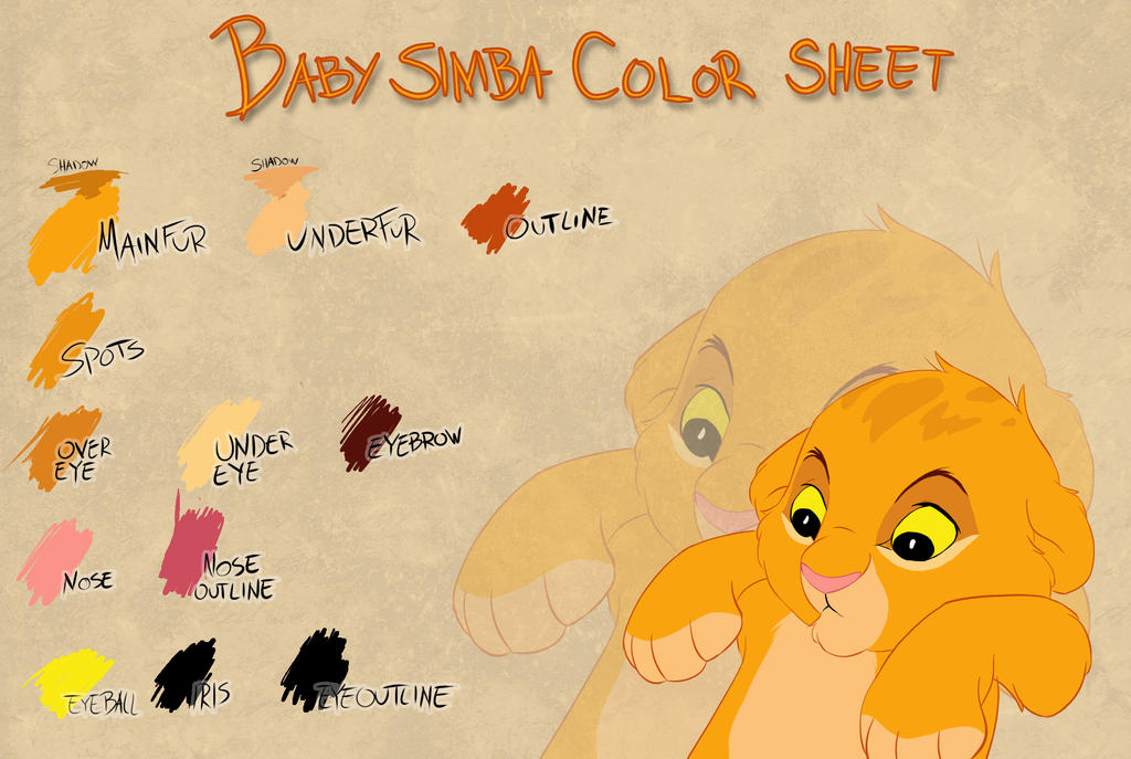 Baby Simba color sheet