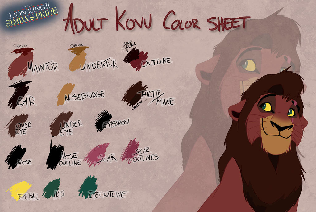 Adult Kovu color sheet by Takadk on DeviantArt