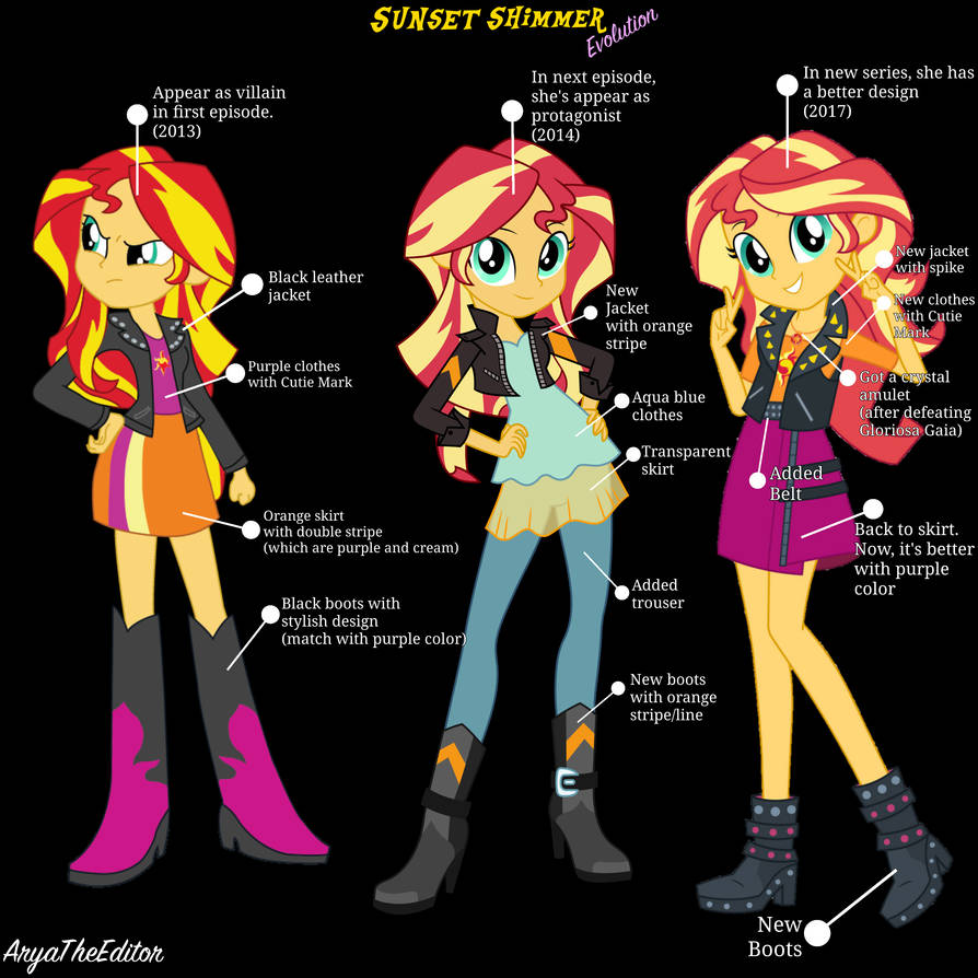 Sunset Shimmer Evolution by AryaTheEditor on DeviantArt