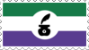 fictionfolk symbol on the green/white/purple nonhuman unity flag