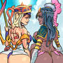 Giantess pair bubble butt alert