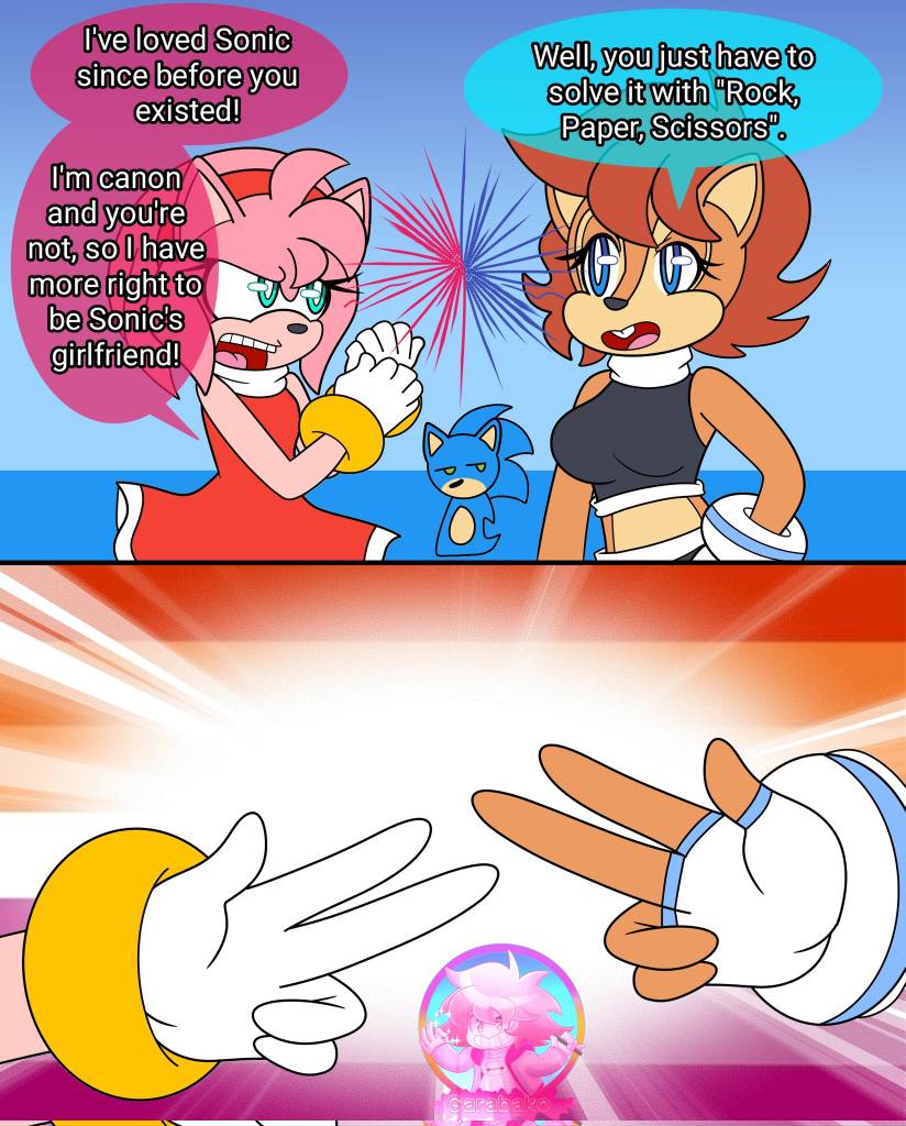 Sonic and Amy VS DeviantArt 