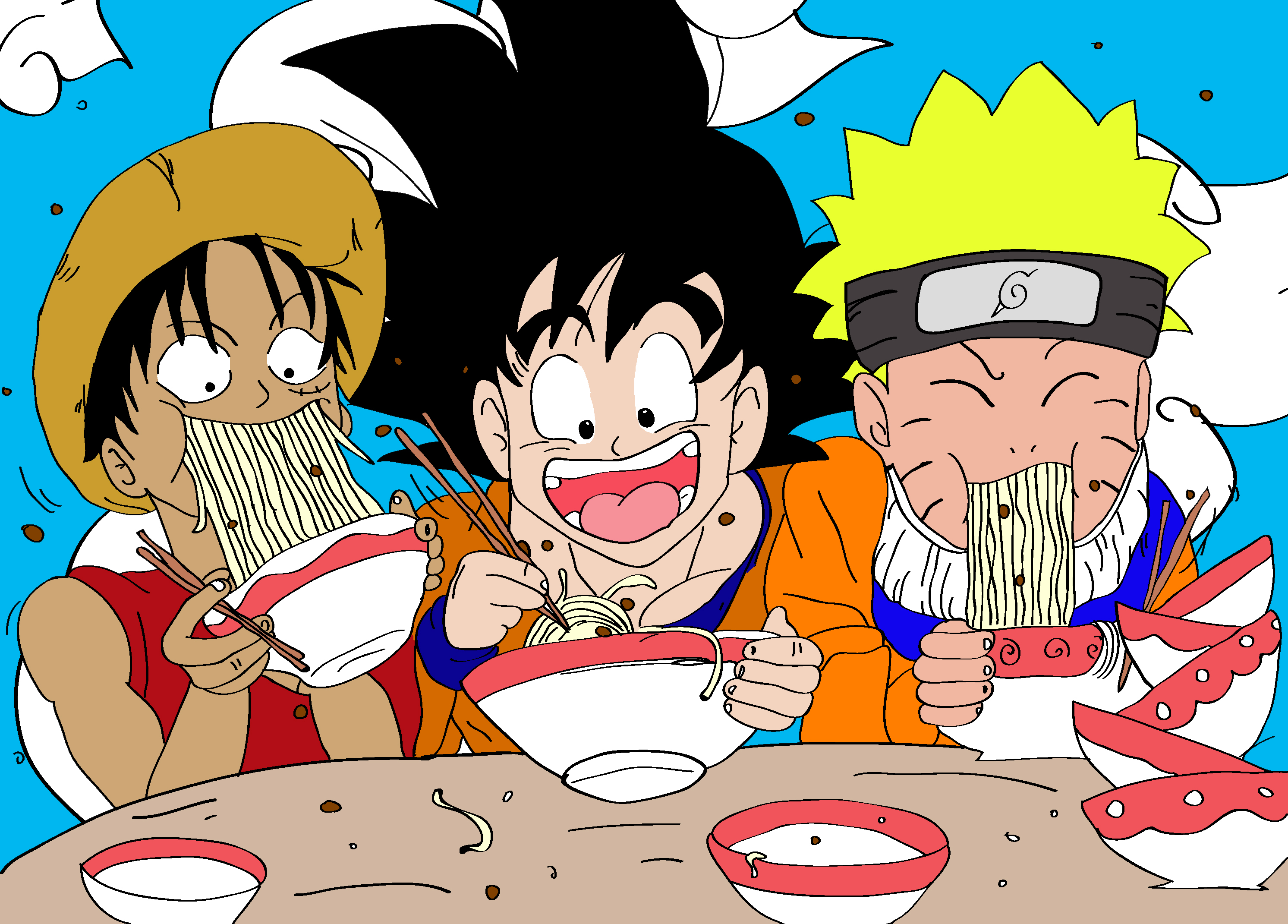 Luffy,Goku y Naruto by omaromy on DeviantArt