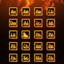 Adobe Creative Cloud Fire Icon Collection