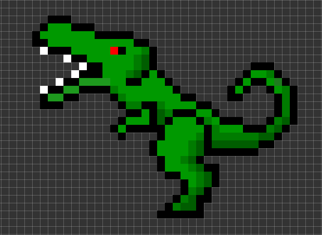3 headed T-rex.. 32x32 pixel art : r/PixelArt