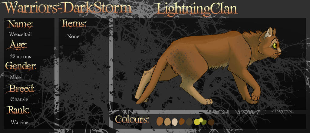 WDS LightningClan Warrior- Weaseltail