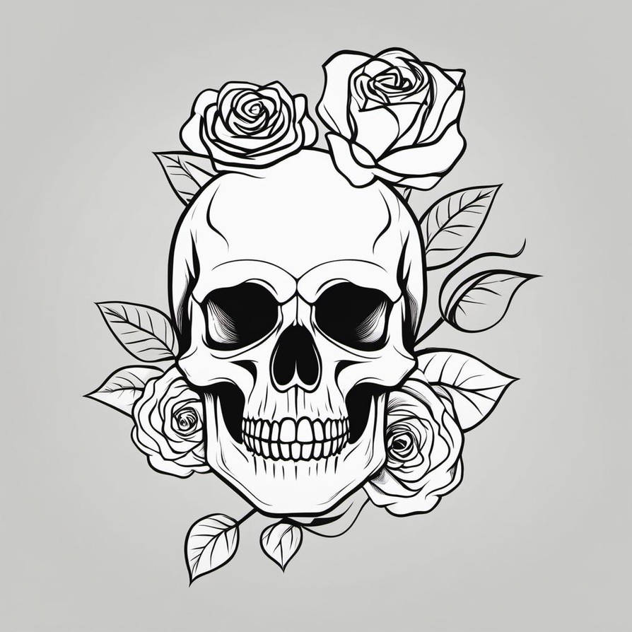 Draw Me A Skull With A Rose Coming Out Of The Skul By Colombelliink On skull-and-rose-drawing