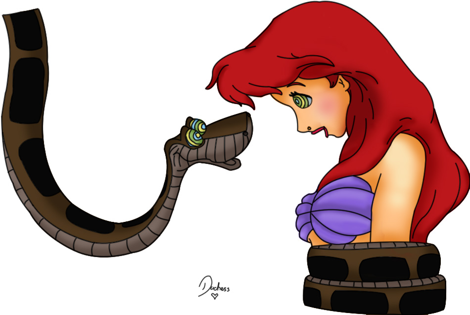 Ariel and Kaa Coloured