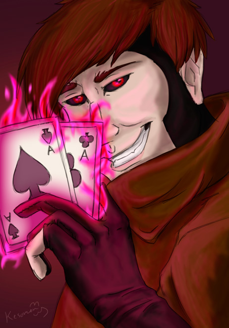 Gambit is smirky