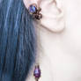 Blue and Burgundy Ear Cuff