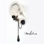 Gothic Black Ear Cuff with Ear studs