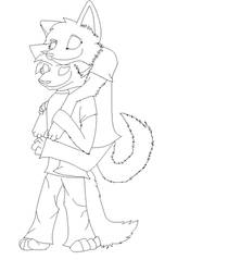 Furry glomp lineart