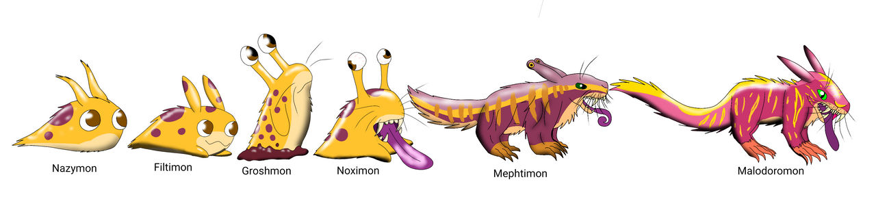 Groshmon evolution line (Fanmade digimon) by Minish4rk on DeviantArt
