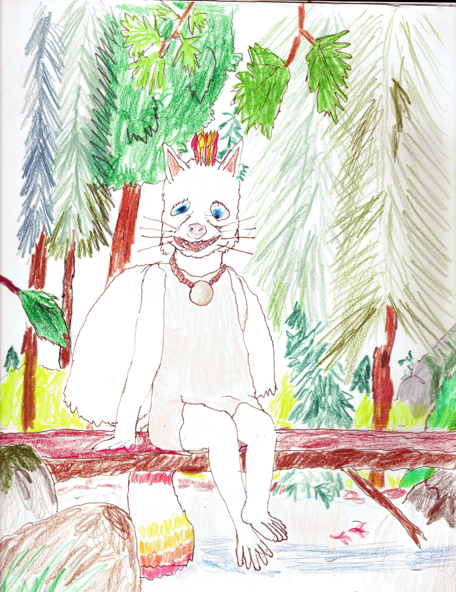 Ingrid sitting in a forest