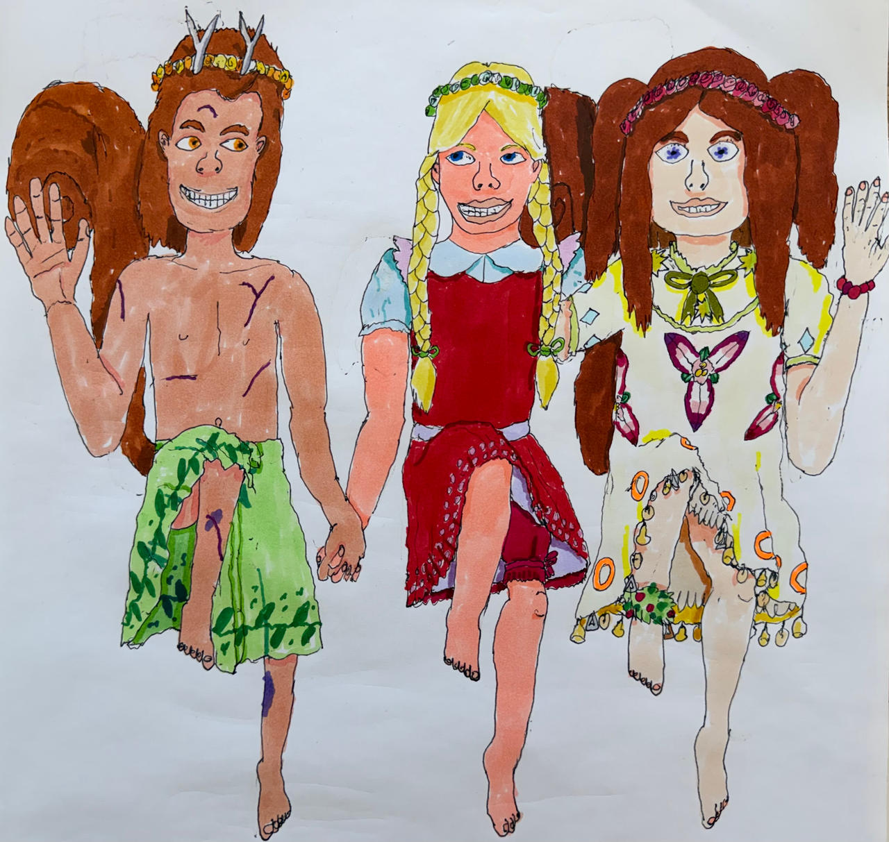 Eieio, Holly, and Aislinn - exaggerated walk!