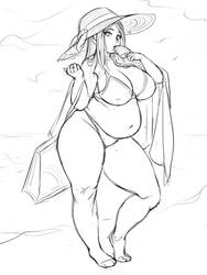 Beach Girl Sketch