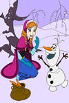 Meeting Olaf (Coloring Page) by Dulcechica19