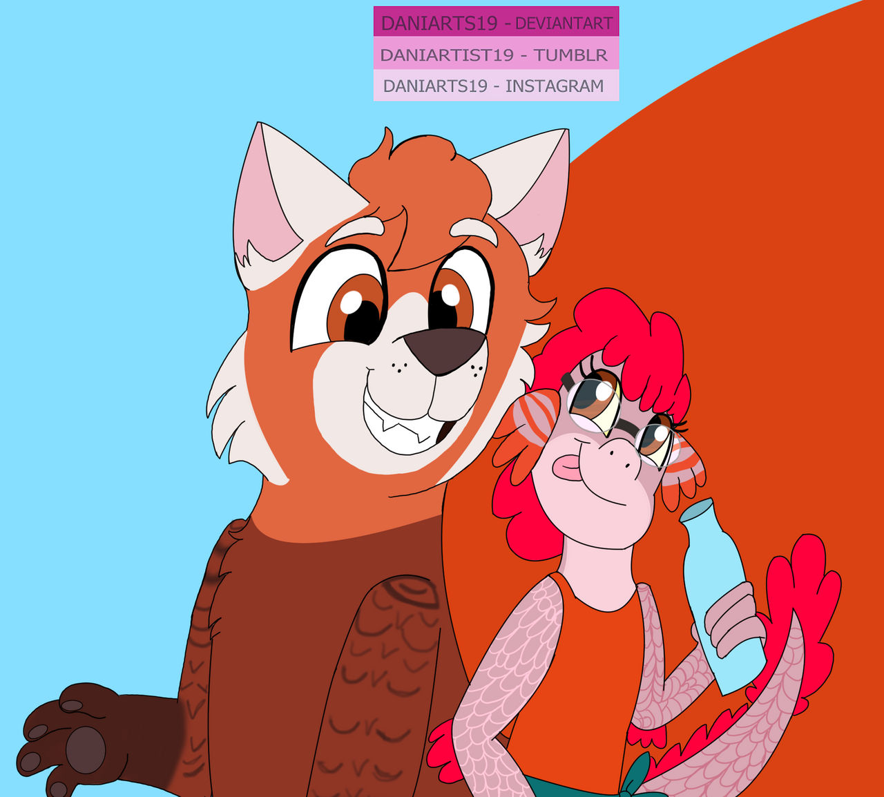 Red panda and sea monster (CE) by Daniarts19 on DeviantArt