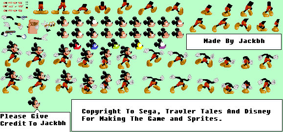 Sonic For Hire Mickey Mouse Sprites by Jackbh by jackbh on DeviantArt