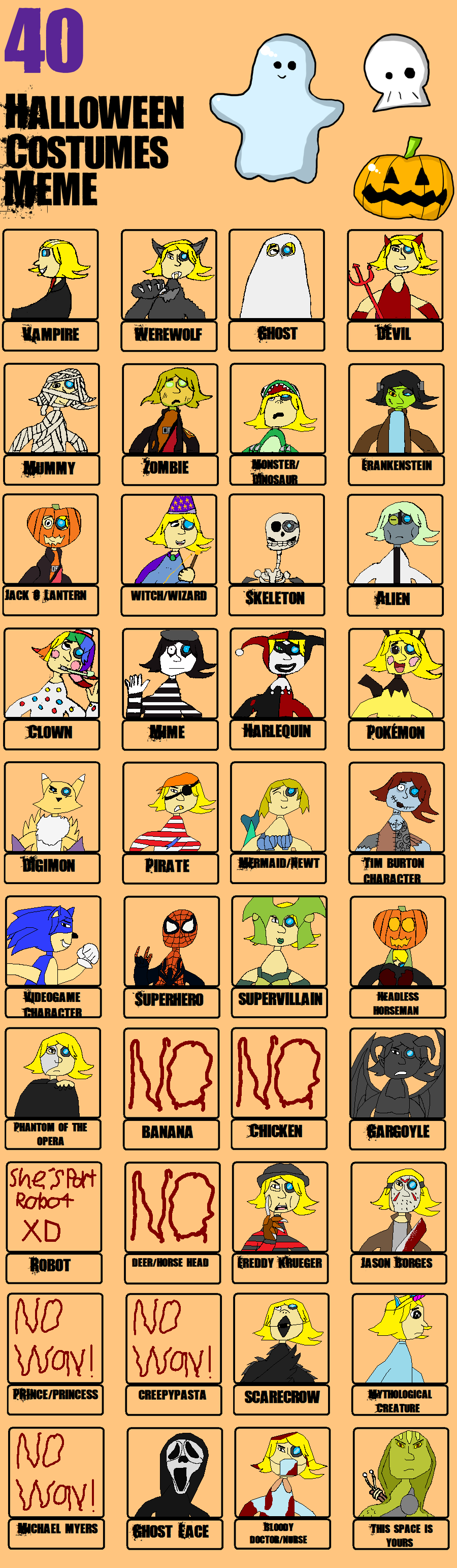40 Halloween Costumes Meme by SarahSpyborg259 on DeviantArt