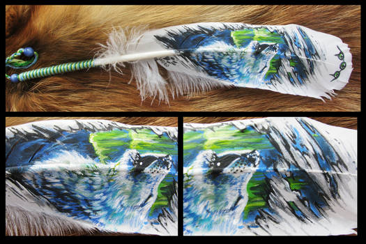 Paint on feather: North