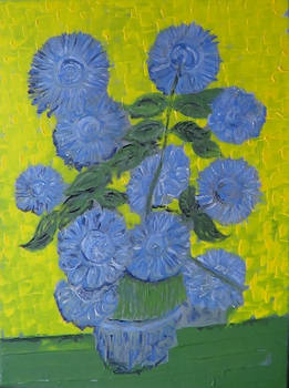 Blue sunflowers