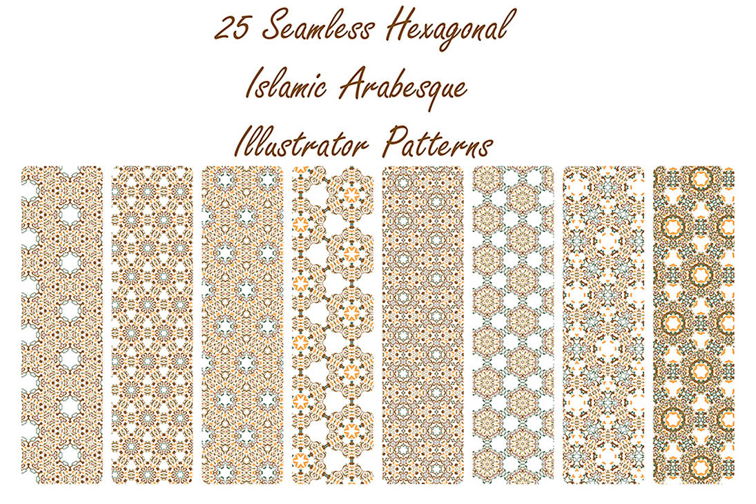 Islamic Hexagonal Pattern 25 Hexagonal Islamic Arabesque Illustrator Pattern by Kseniya-Omega on ...