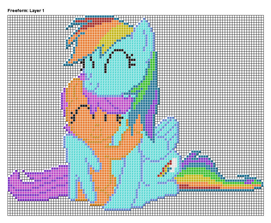 Rainbow Dash Hugging Scootaloo Pixel Art Design by xxchippy13xx on