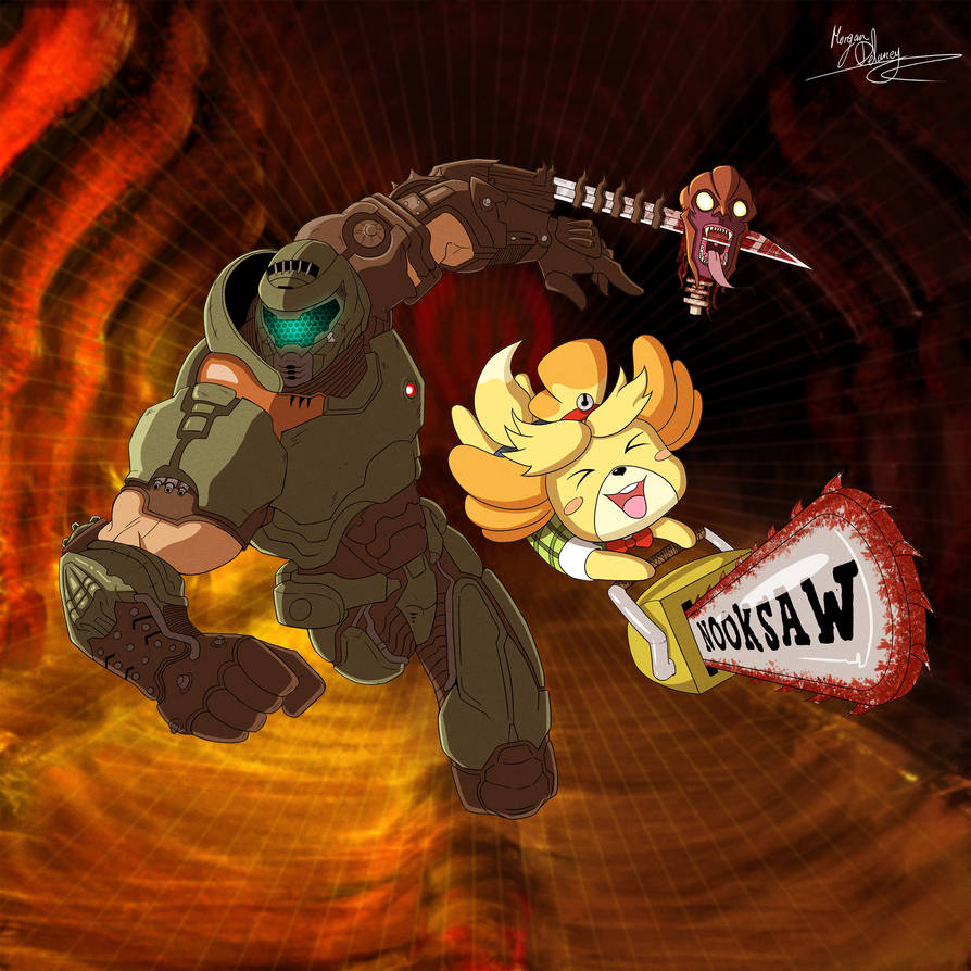 DoomGuy x Issabelle FanArt 2500x2500 by MomoDavinci on DeviantArt