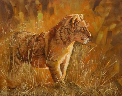 Oil painting - Lion cub