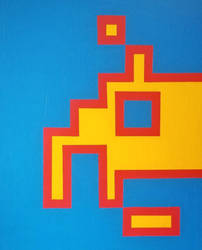 red yellow space invader