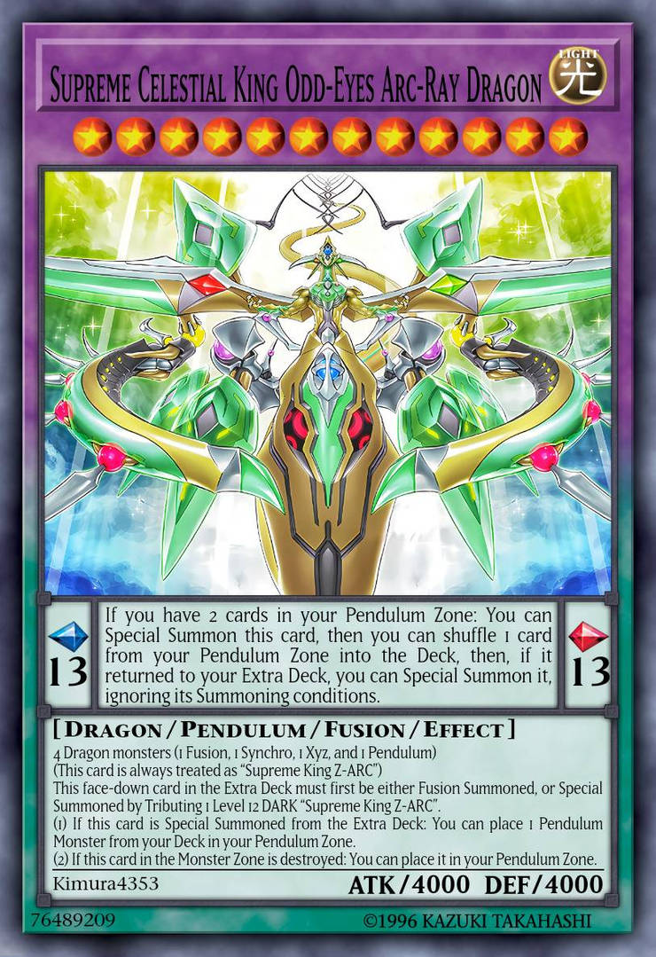 Dragon Ray R Supreme Celestial King Odd-Eyes Arc-Ray Dragon by Kimura4535 on DeviantArt