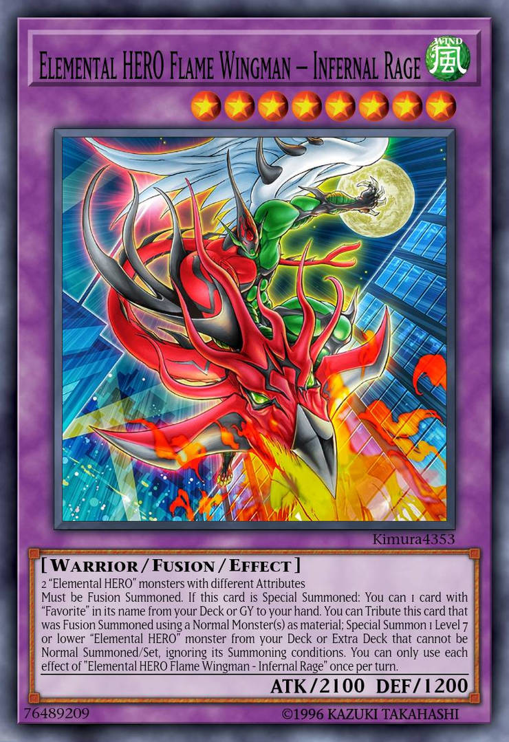 Elemental HERO Flame Wingman Infernal Rage by Kimura4535 on DeviantArt