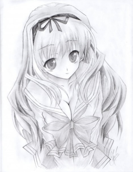 Drawing Anime School Girl With Pencil by DrawingTimeWithMe on DeviantArt