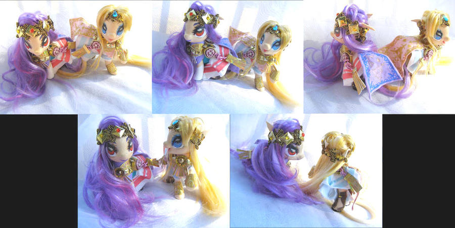 Link Between Worlds Hilda and Zelda custom ponies by LightningSilver-Mana