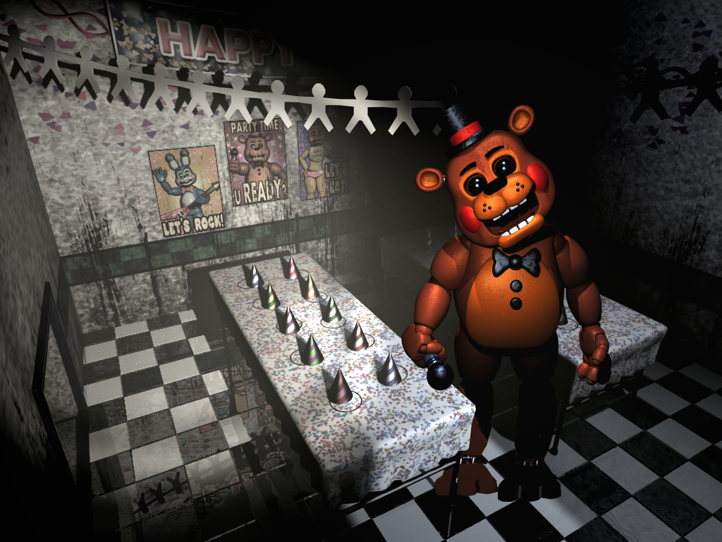 Toy Freddy in Party Room 1 (Camera Version) by randomlyfriendly on  DeviantArt