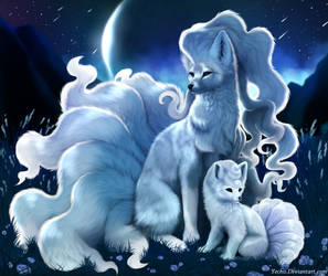 Alolan Ninetales and Vulpix+Speedpaint