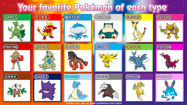 Favorite Pokemon of Each Type Challenge