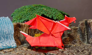 Red Origami Dragon