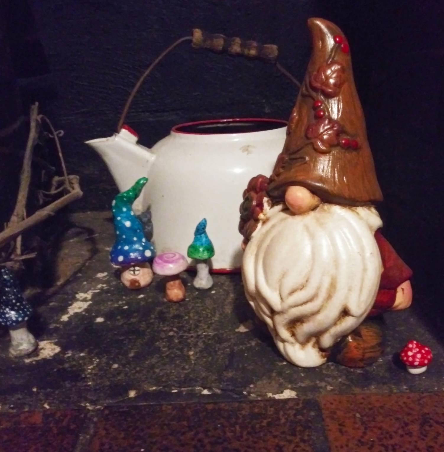 Gnome With Mushrooms