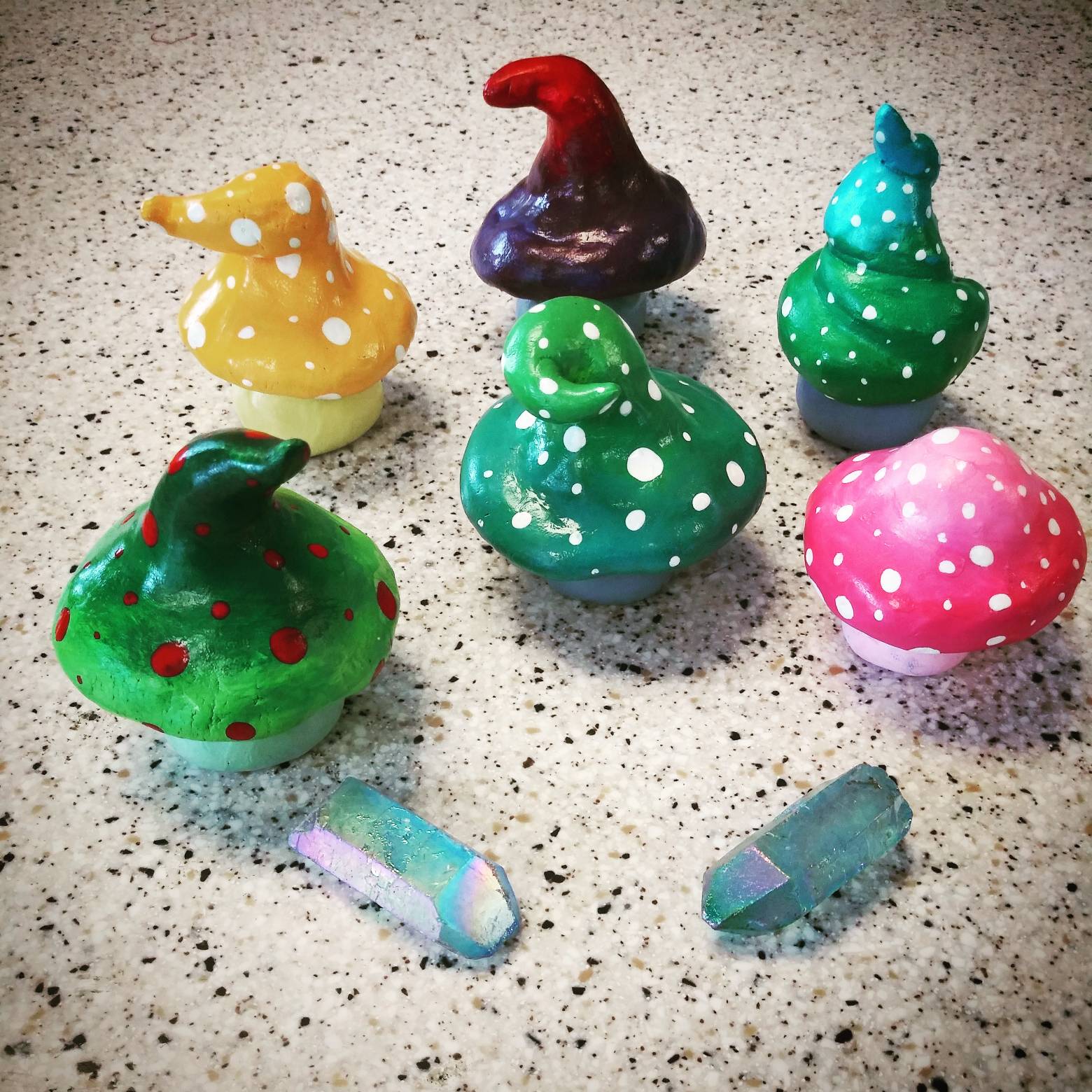 Mushrooms And Crystals